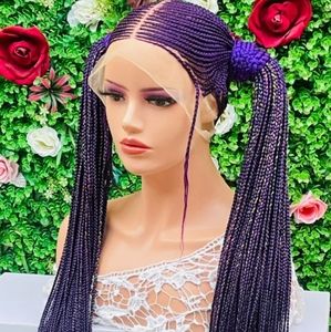 AFRICAN BRAIDED TWO PONYTAIL CONROW WIG ON FULL LACE